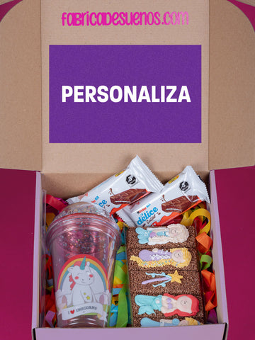 Personaliza Kit Vaso, Amaranto y Chocolates Niña - Mini