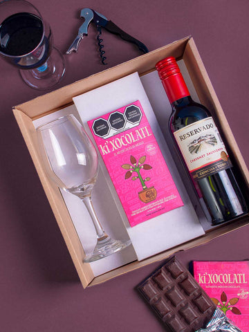 Personaliza Kit Vino y Chocolate Gourmet - Mini