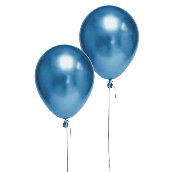 2 Globos Cromados 12" Azul