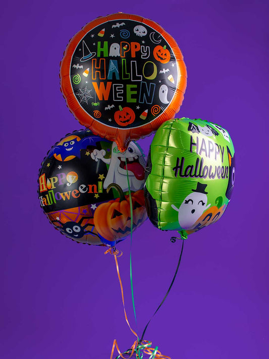 Bouquet 3 Globos Metalizados Halloween 18"