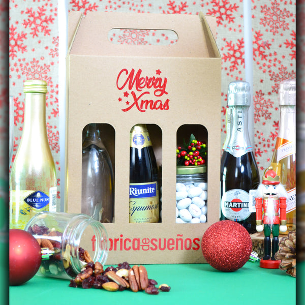 Kit Ventana navideña Vino y snack