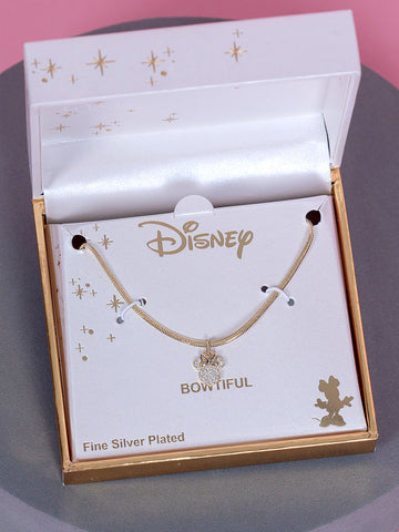 Collar dorado con Colgante cara de Minnie y brillos Disney Importado