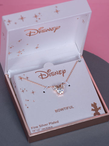 Collar con Colgante cara de Minnie brillante rose gold Disney Importado