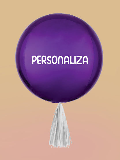 Personaliza Globo Esfera Metalizada - Morado