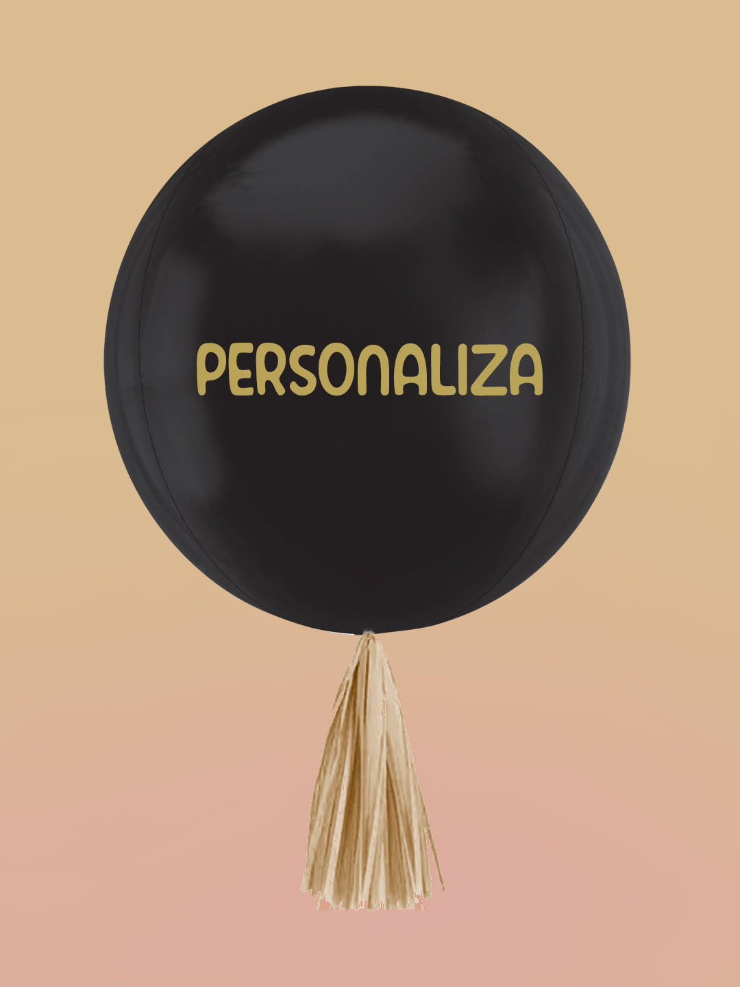 Personaliza Globo Esfera Metalizada - Negro