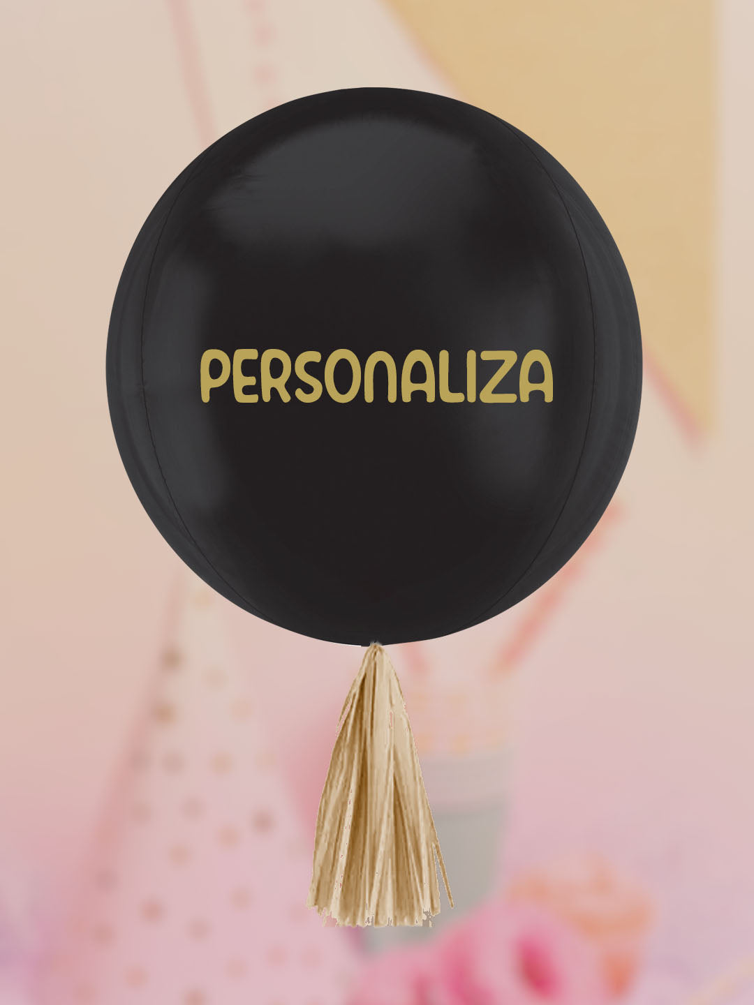 Personaliza Globo Esfera Metalizada - Negro