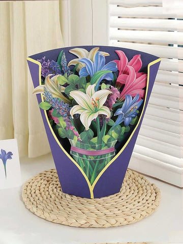 Tarjeta 3D Ramo de Flores Lillies