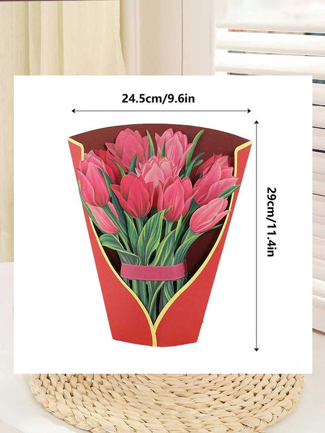 Tarjeta 3D Ramo de Flores Tulipanes