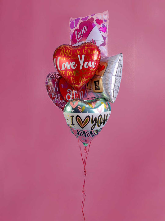 Bouquet 5 Globos Metalizados Amor