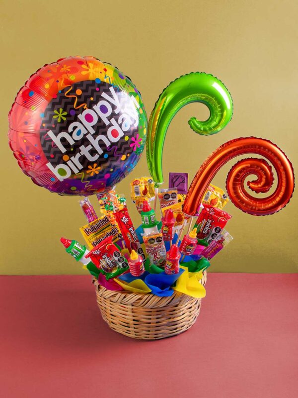 Canasta Dulces Picositos y Globo Cumpleaños