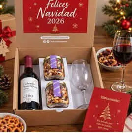 Personaliza Kit Vino y Botanas – Mini Xmas