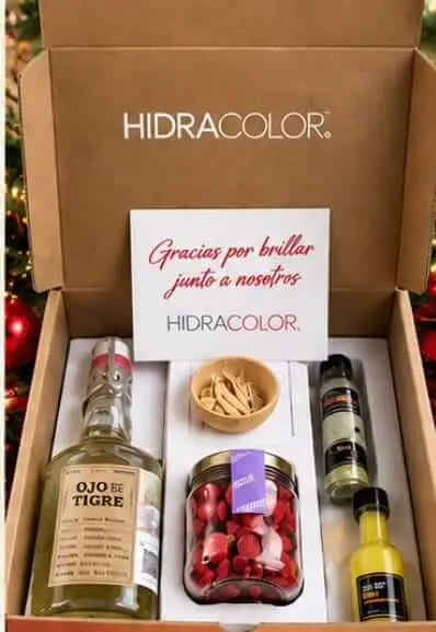 Kit corporativo para Hidracolor con licor, dulces y aderezos