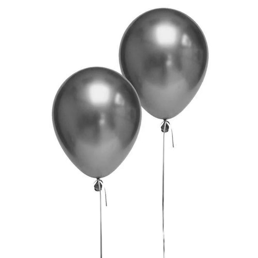 2 Globos Cromados 12" Plata