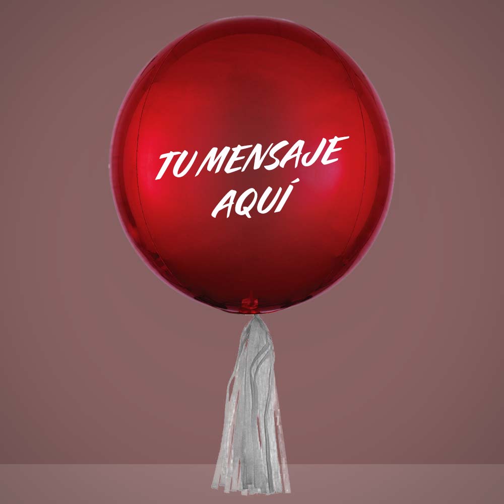 Personaliza Globo Esfera Metalizada - Rojo Intenso