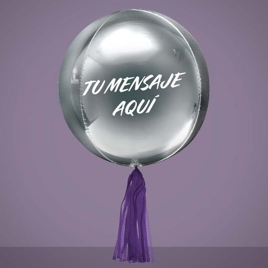 Personaliza Globo Esfera Metalizada - Silver