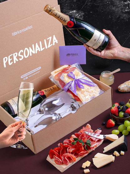 Personaliza Kit Carnes Frías, Quesos Importados y Vino - Grande