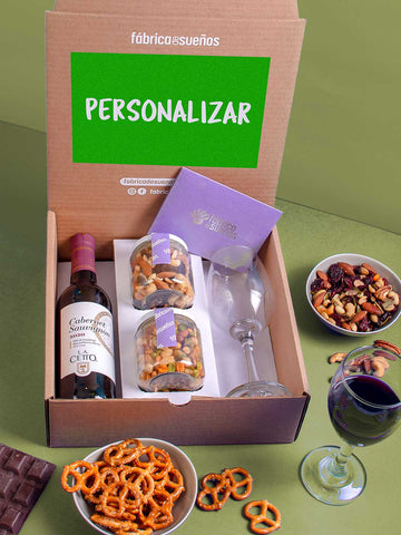 Personaliza Kit Vino y Botanas - Mini