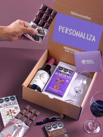 Personaliza Kit Vino y Chocolate Gourmet - Mini