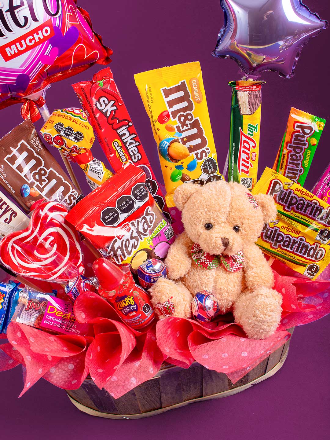 Regalos San Valentín - Tina de Dulces y Globo Amor – Fábrica de Sueños